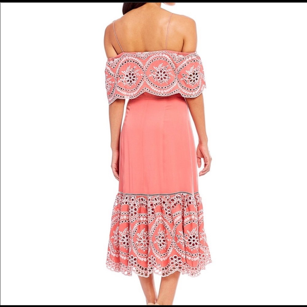 Gianni Bini Coral Off-Shoulder Dress - Picture 2 of 7